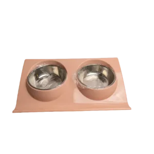 COMEDERO DOBLE C/BASE ACRILICO 29X18X5CM